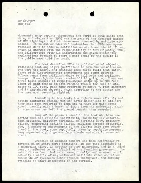 FBI 飛碟總卷 62-HQ-83894 Section 10 — 第 27 頁