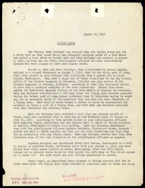 FBI 飛碟總卷 62-HQ-83894 Section 3 — 第 33 頁