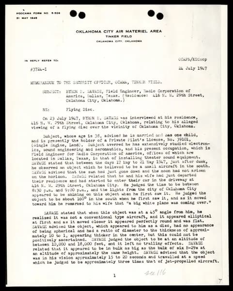 FBI 飛碟總卷 62-HQ-83894 — Serial 130 — 第 81 頁