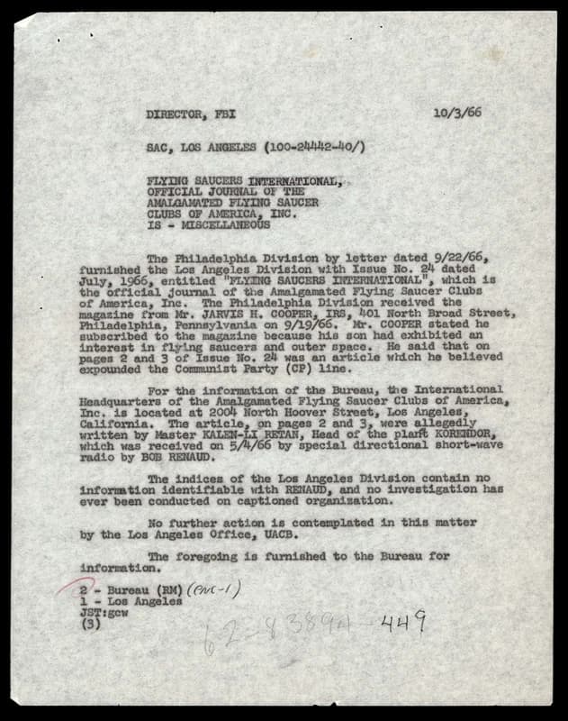 FBI 飛碟總卷 62-HQ-83894 — Serial 449 — 第 2 頁