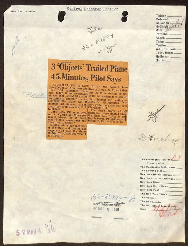 FBI 飛碟總卷 62-HQ-83894 — 附件 Sub-A — 第 3 頁