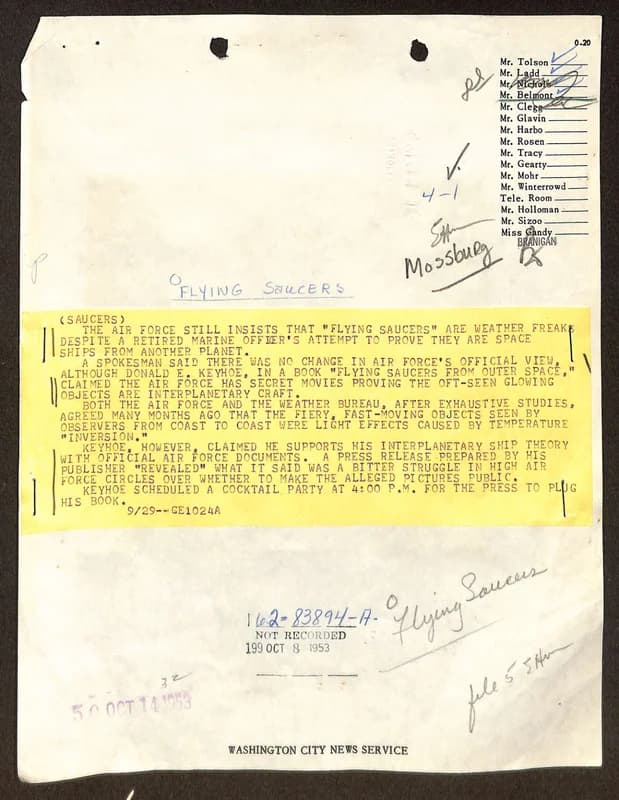 FBI 飛碟總卷 62-HQ-83894 — 附件 Sub-A — 第 41 頁