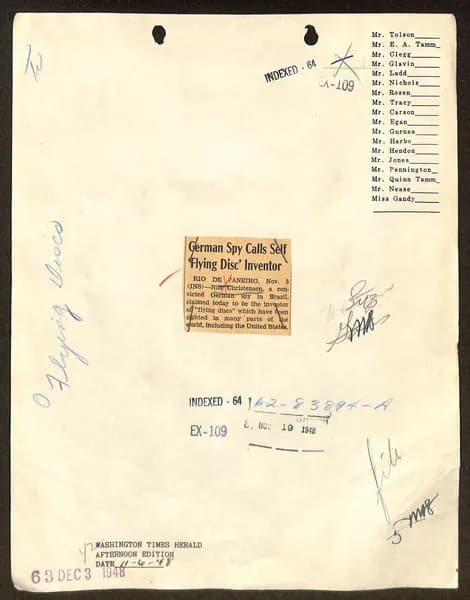 FBI 飛碟總卷 62-HQ-83894 — 附件 Sub-A — 第 104 頁