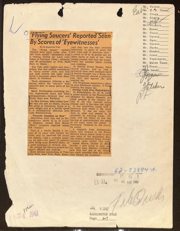 FBI 飛碟總卷 62-HQ-83894 — 附件 Sub-A — 第 122 頁