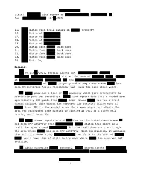 FBI UAP D006 FD 1057 05 Northeastern US 2024 — 第 2 頁