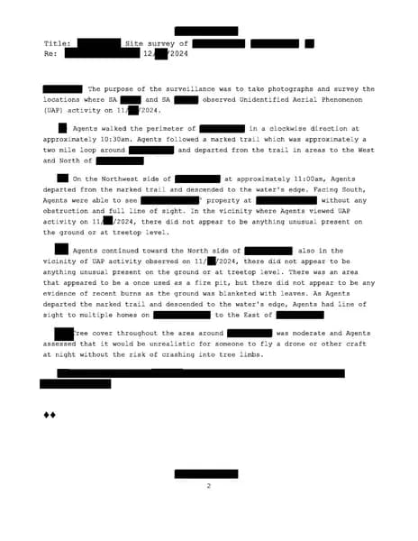 FBI UAP D008 FD 1057 07 Northeastern US 2024 — 第 2 頁