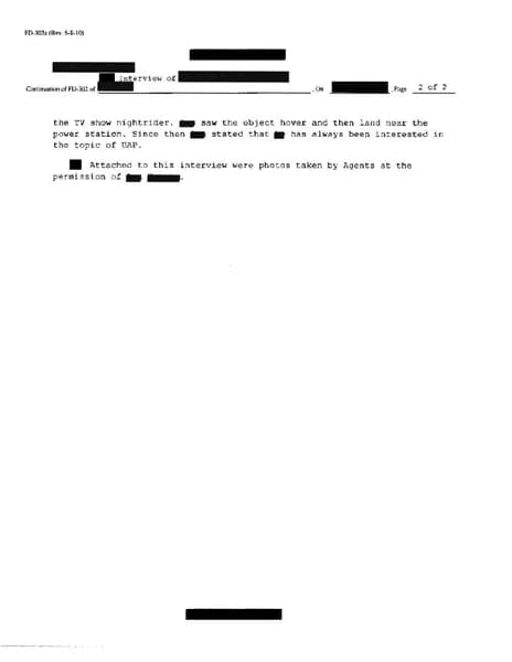 FBI UAP D010 FD 302 71 Northeastern Orb Sighting 2026 — 第 2 頁