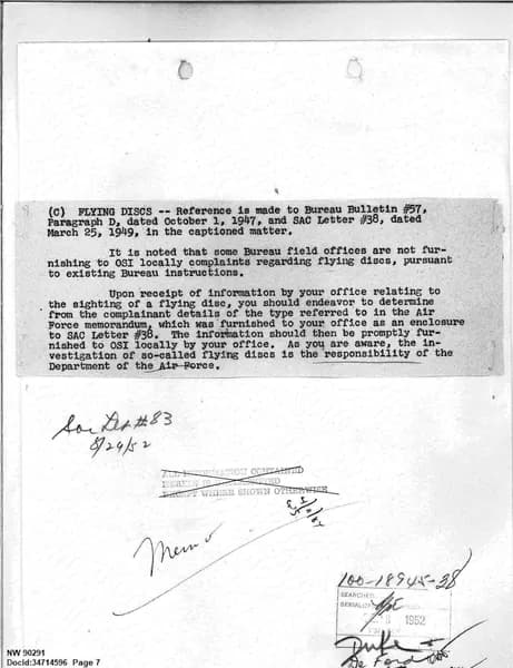 FBI UAP D013 WA UFO Investigation 1952 1960 — 第 7 頁