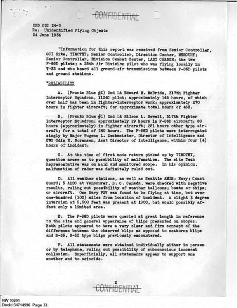 FBI UAP D013 WA UFO Investigation 1952 1960 — 第 32 頁
