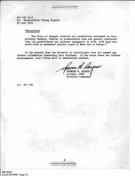 FBI UAP D013 WA UFO Investigation 1952 1960 — 第 33 頁
