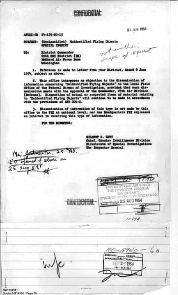FBI UAP D013 WA UFO Investigation 1952 1960 — 第 36 頁