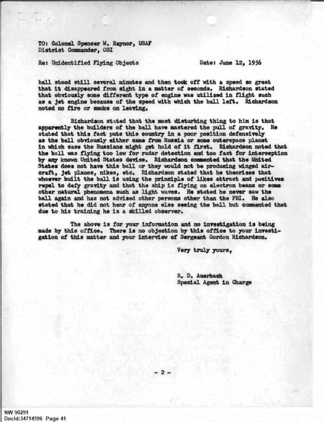 FBI UAP D013 WA UFO Investigation 1952 1960 — 第 41 頁