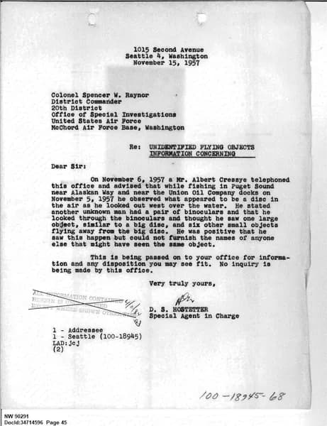 FBI UAP D013 WA UFO Investigation 1952 1960 — 第 45 頁