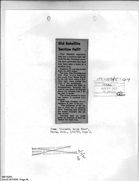 FBI UAP D013 WA UFO Investigation 1952 1960 — 第 46 頁
