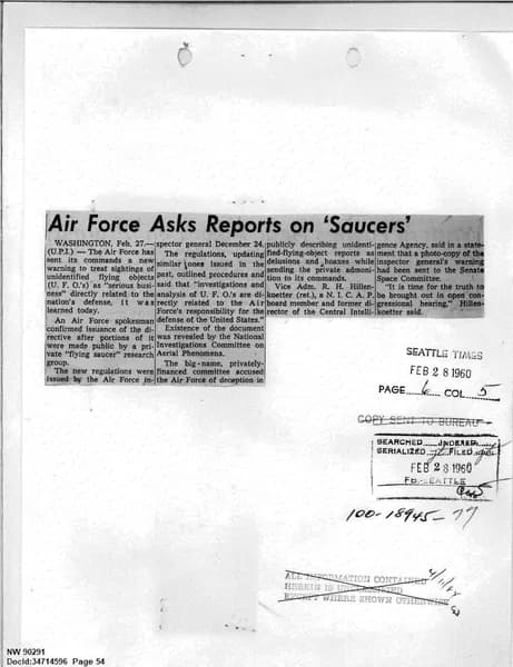 FBI UAP D013 WA UFO Investigation 1952 1960 — 第 54 頁