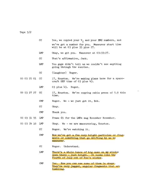 NASA Apollo 17 任務通訊記錄（1972） — 第 1 頁