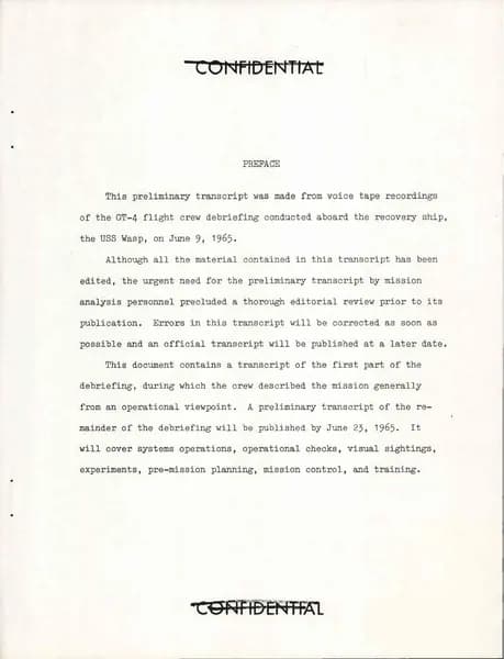 NASA UAP D016 Preliminary Gemini 4 Crew Debriefing Part1 1965 — p.3