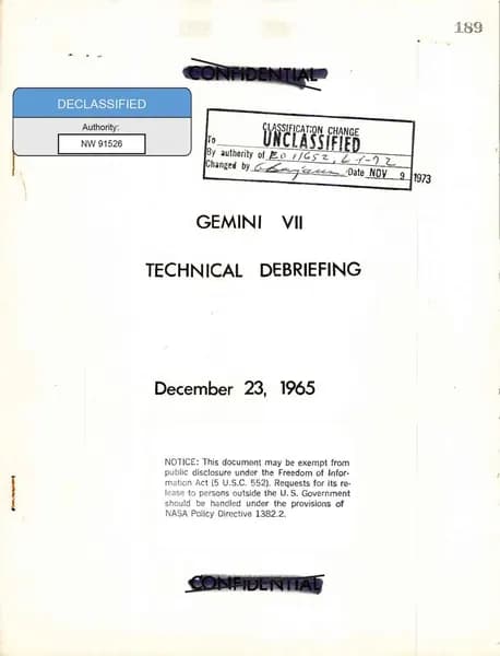 NASA UAP D021 Gemini 7 Technical Debriefing 1965 — p.1