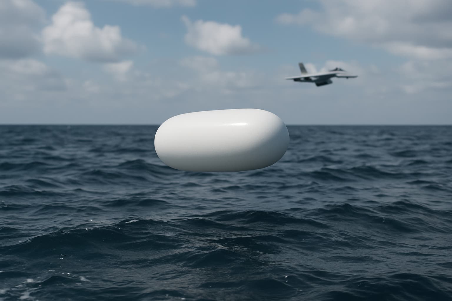 Conceptual depiction of a trans-medium 'Tic-Tac' object